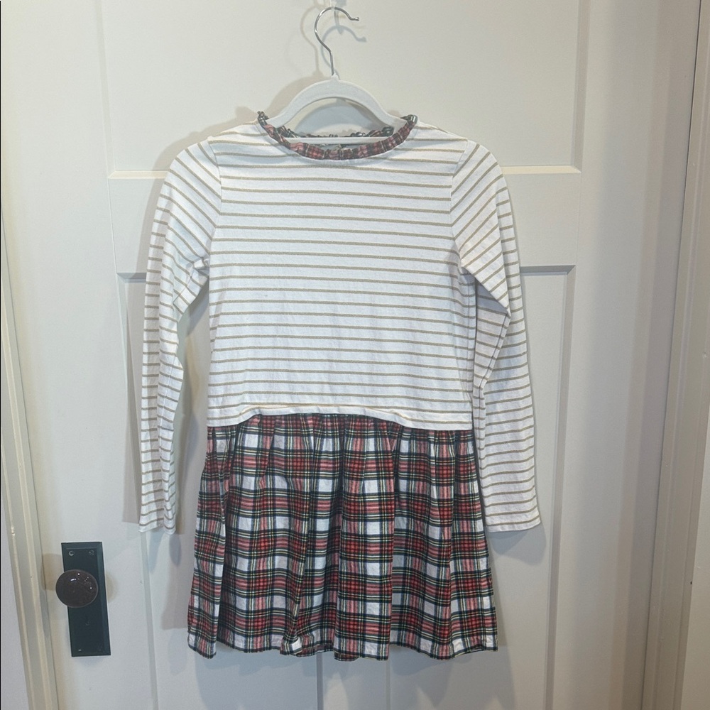 Crewcuts White and Red Striped Plaid Dress